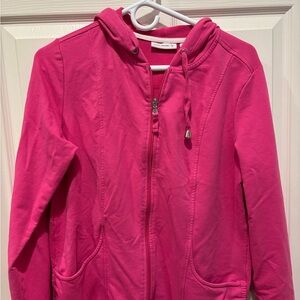 Susan Graver Fuchsia Zip-Up Sweatshirt